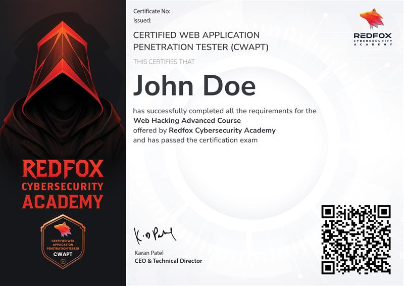 Certified Web Application Penetration Tester CWAPT
